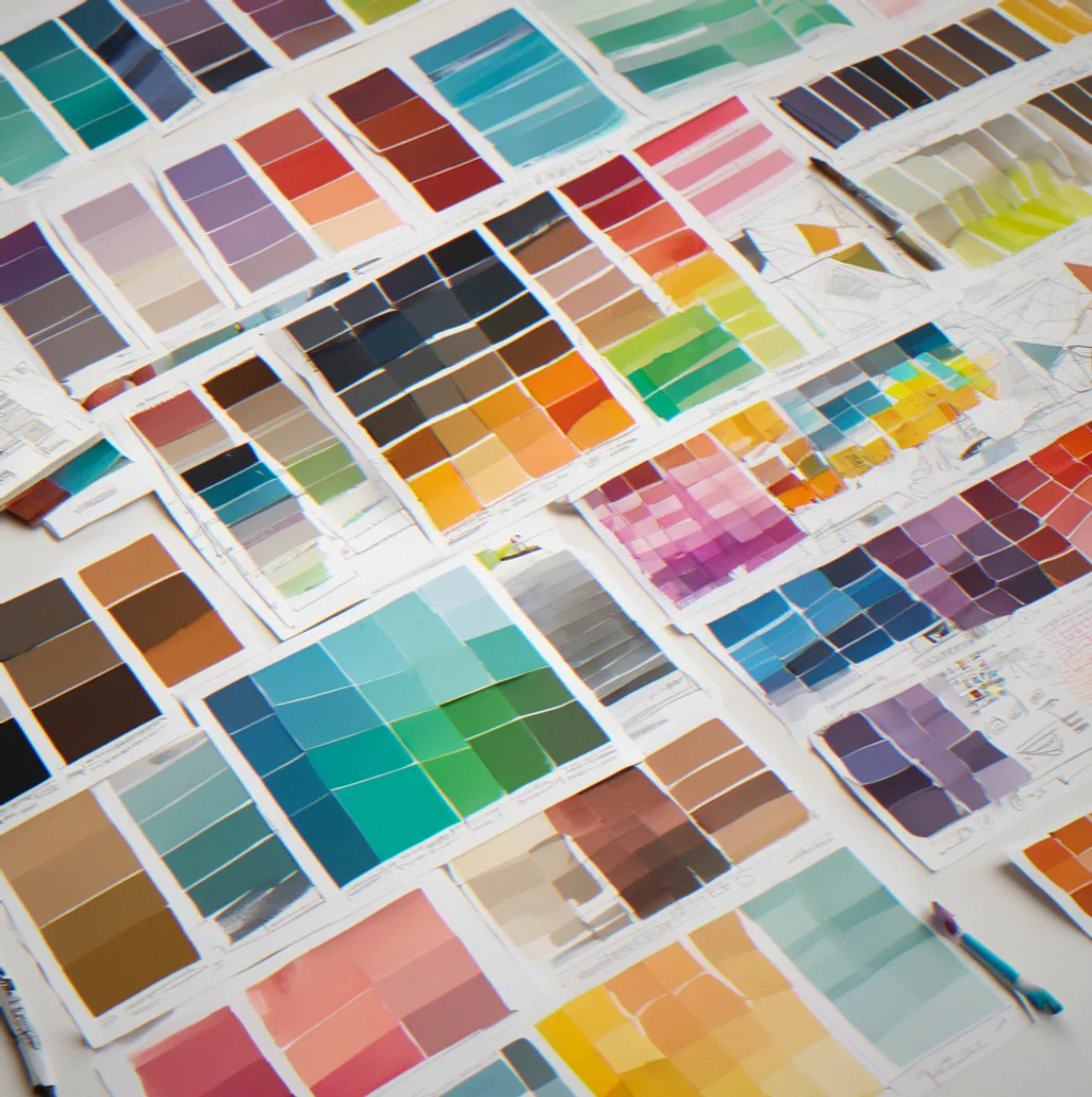 Color swatches with hex codes and CMYK breakdowns, plus notes on where each color actually gets used